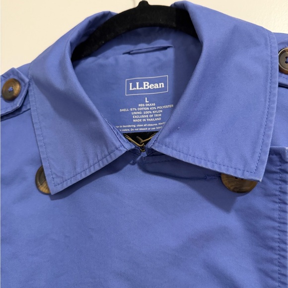 L.L. Bean Women's Elegant Blue Trench Coat - Picture 3 of 7